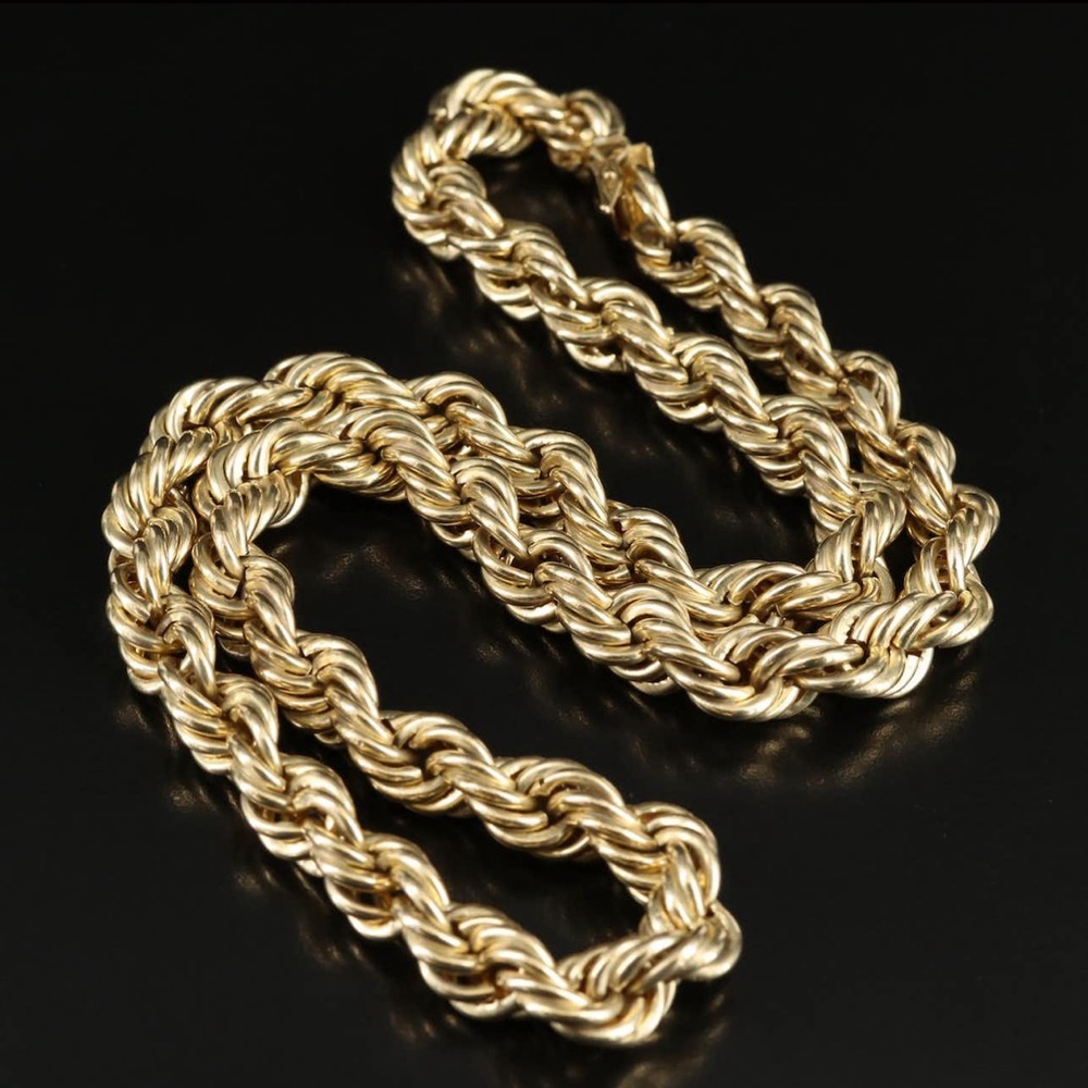 10K Gold 10.6mm 23 Inch Rope Chain